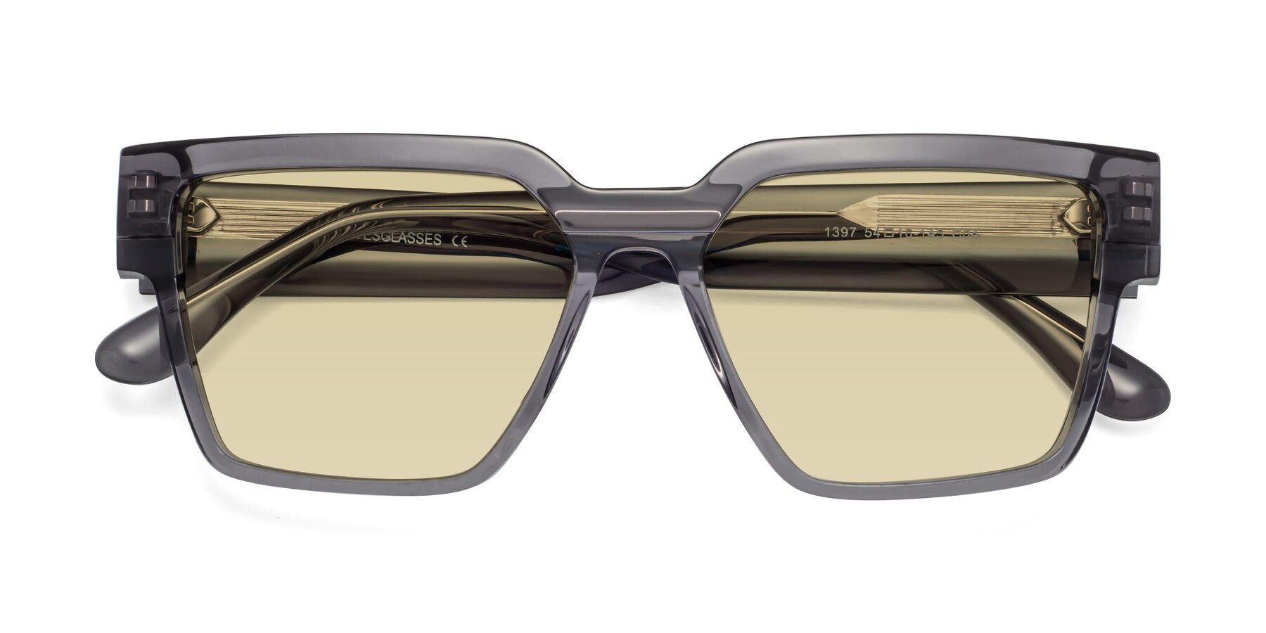 Folded Front of Rincon in Gray with Light Champagne Tinted Lenses