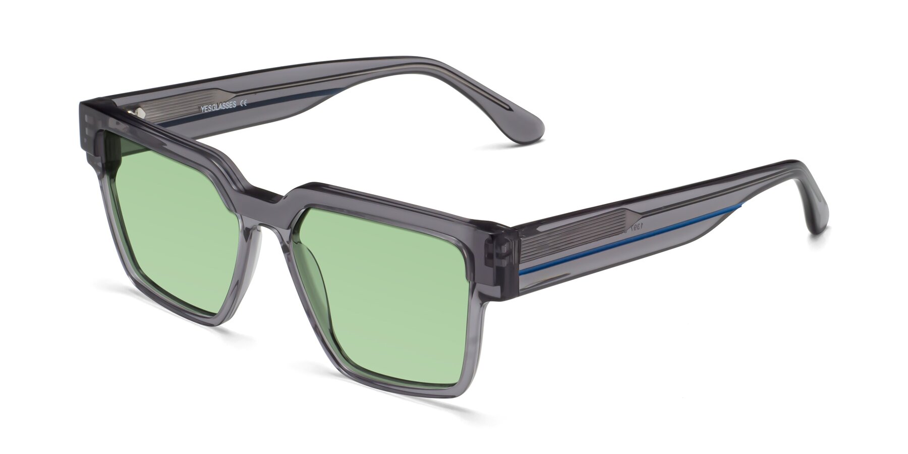 Angle of Rincon in Gray with Medium Green Tinted Lenses
