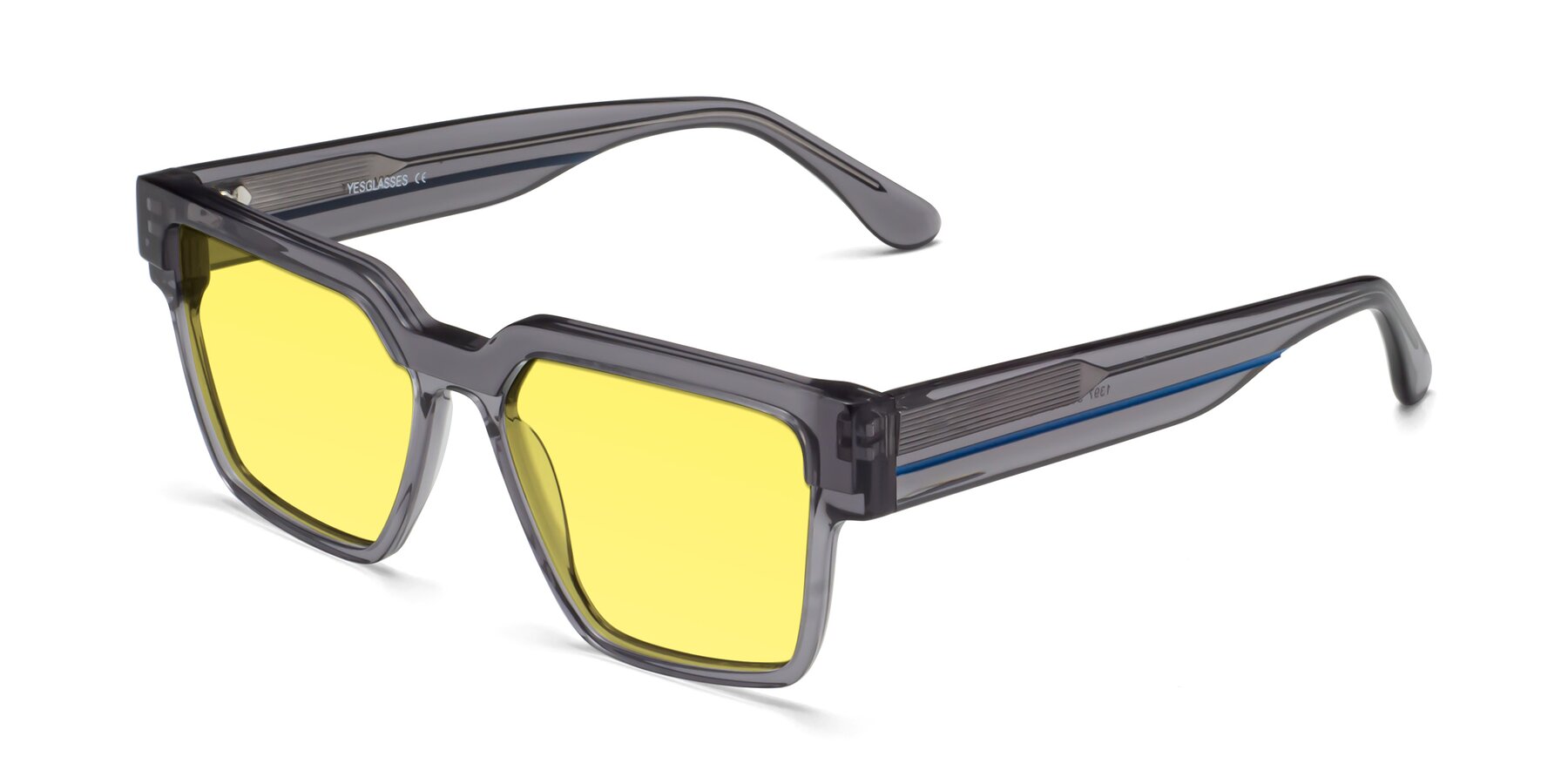 Angle of Rincon in Gray with Medium Yellow Tinted Lenses