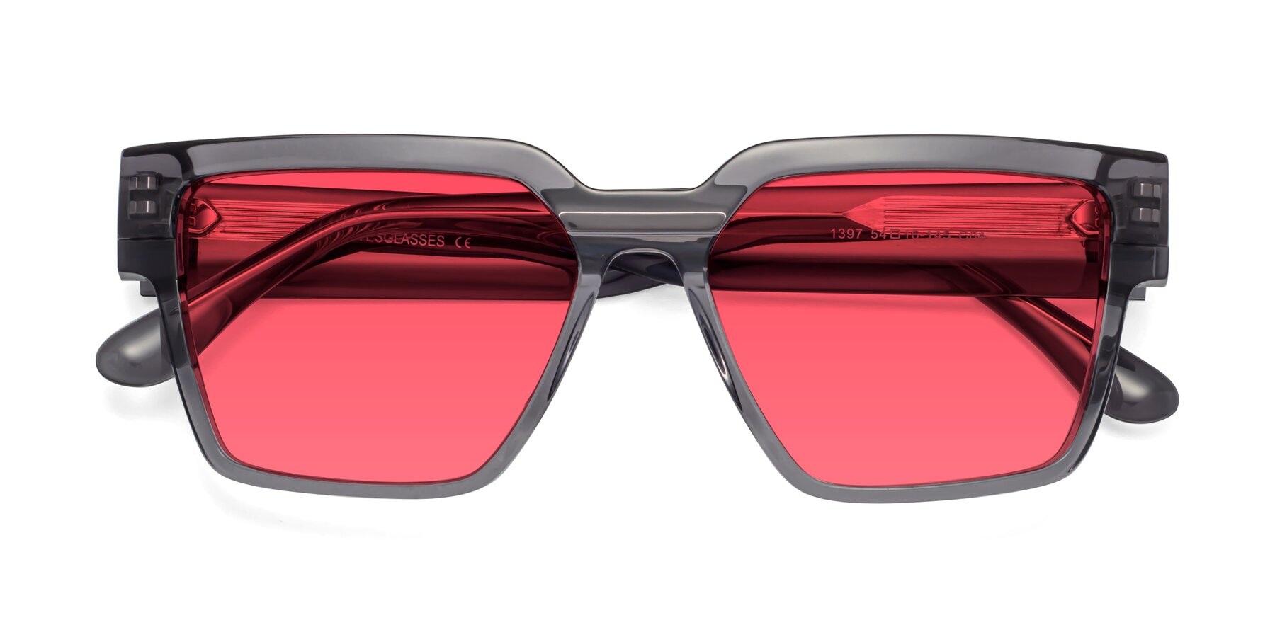 Folded Front of Rincon in Gray with Red Tinted Lenses