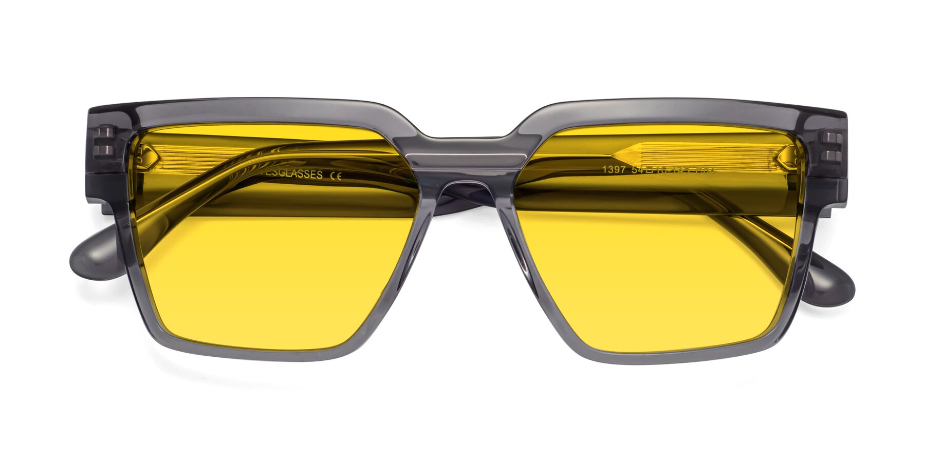 Folded Front of Rincon in Gray with Yellow Tinted Lenses