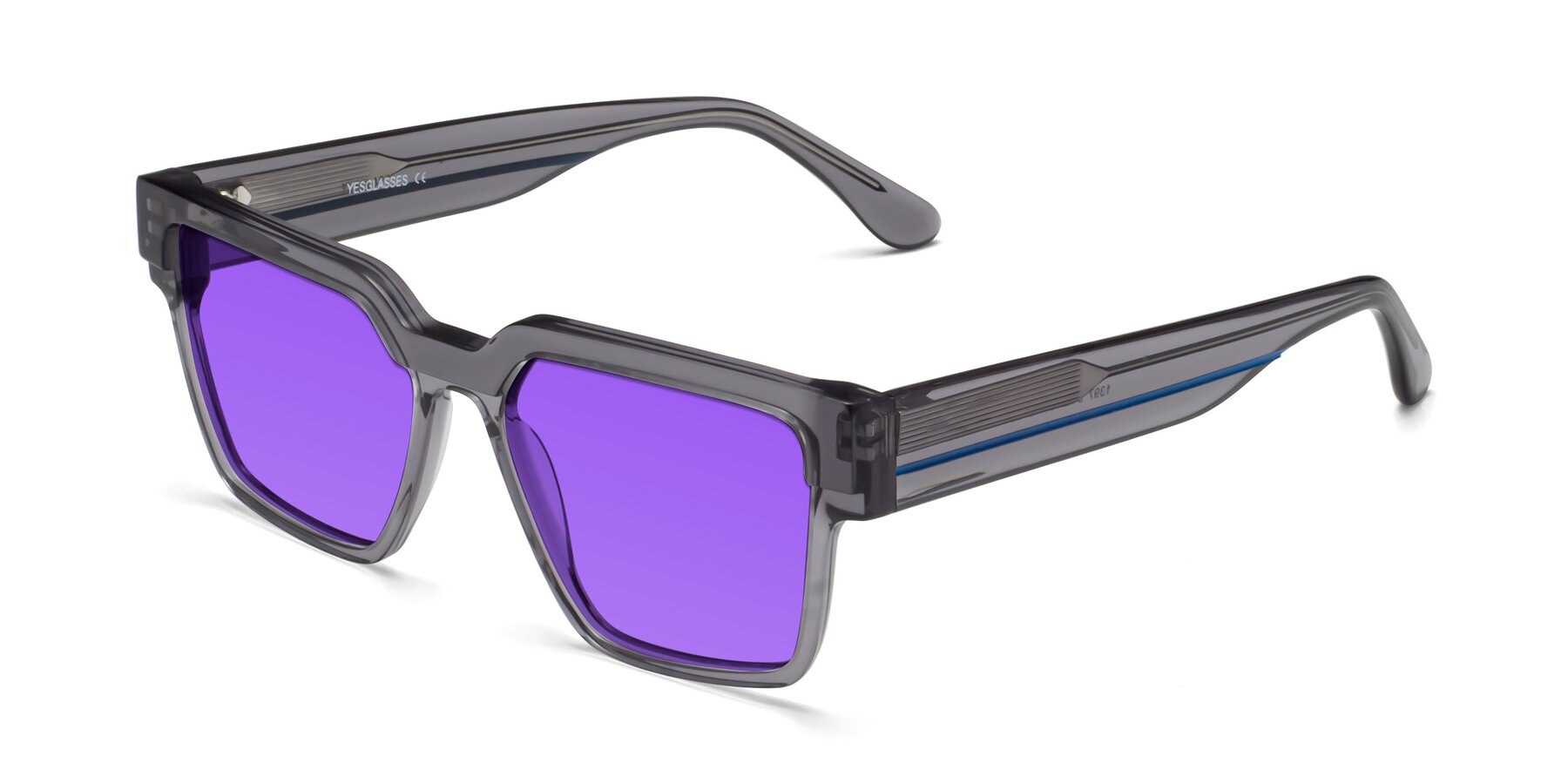 Angle of Rincon in Gray with Purple Tinted Lenses