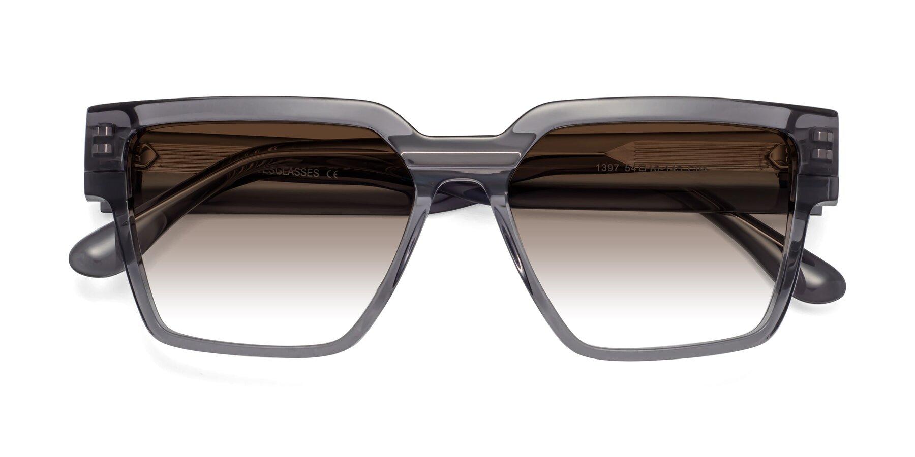 Folded Front of Rincon in Gray with Brown Gradient Lenses
