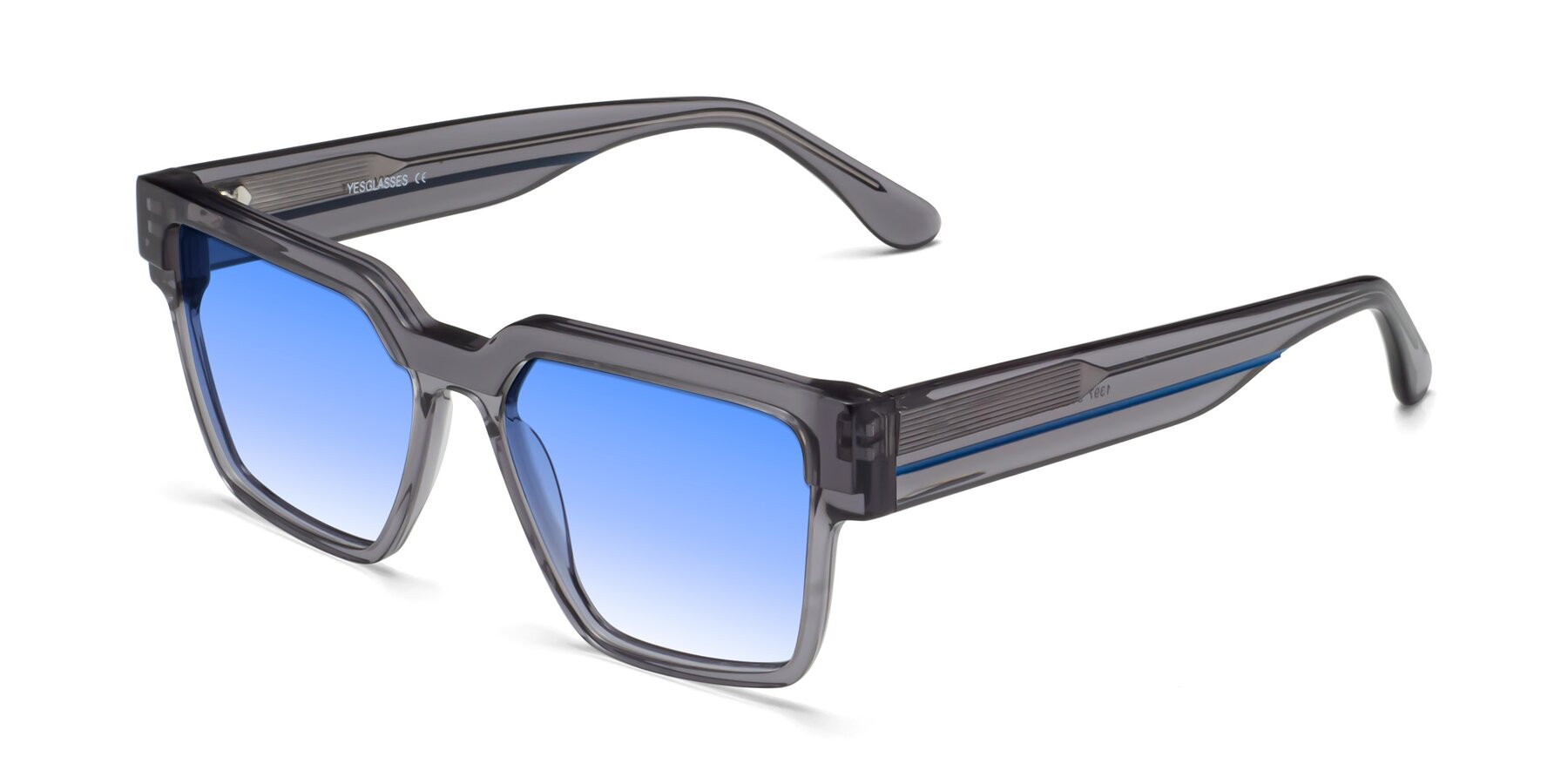 Angle of Rincon in Gray with Blue Gradient Lenses