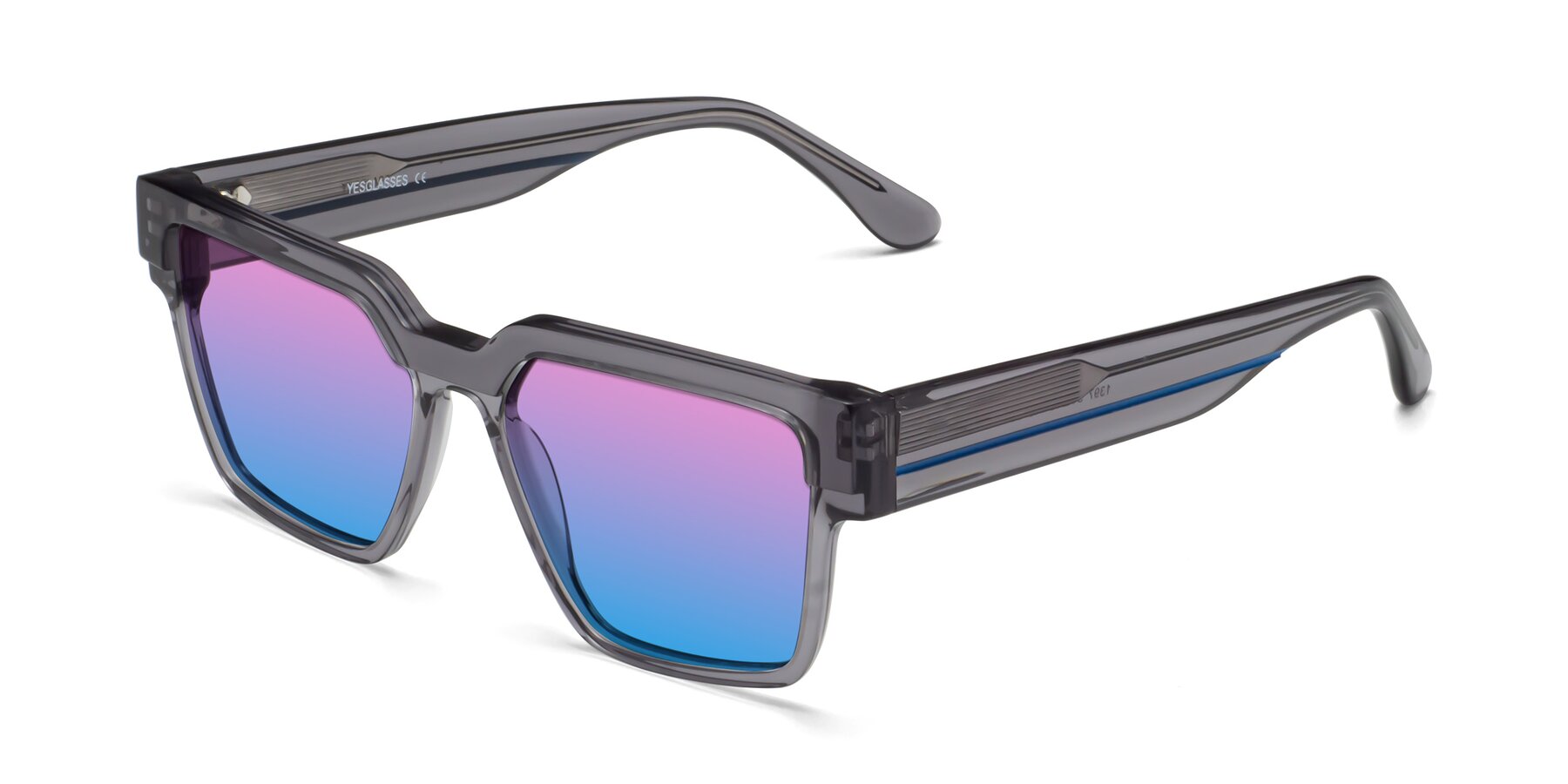Angle of Rincon in Gray with Pink / Blue Gradient Lenses