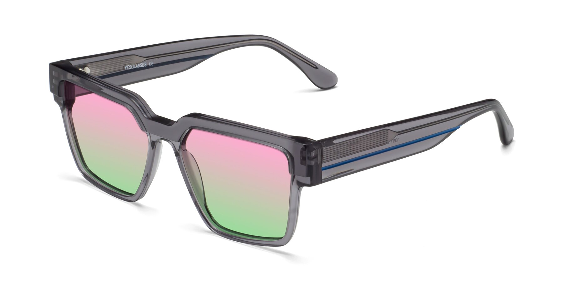 Angle of Rincon in Gray with Pink / Green Gradient Lenses