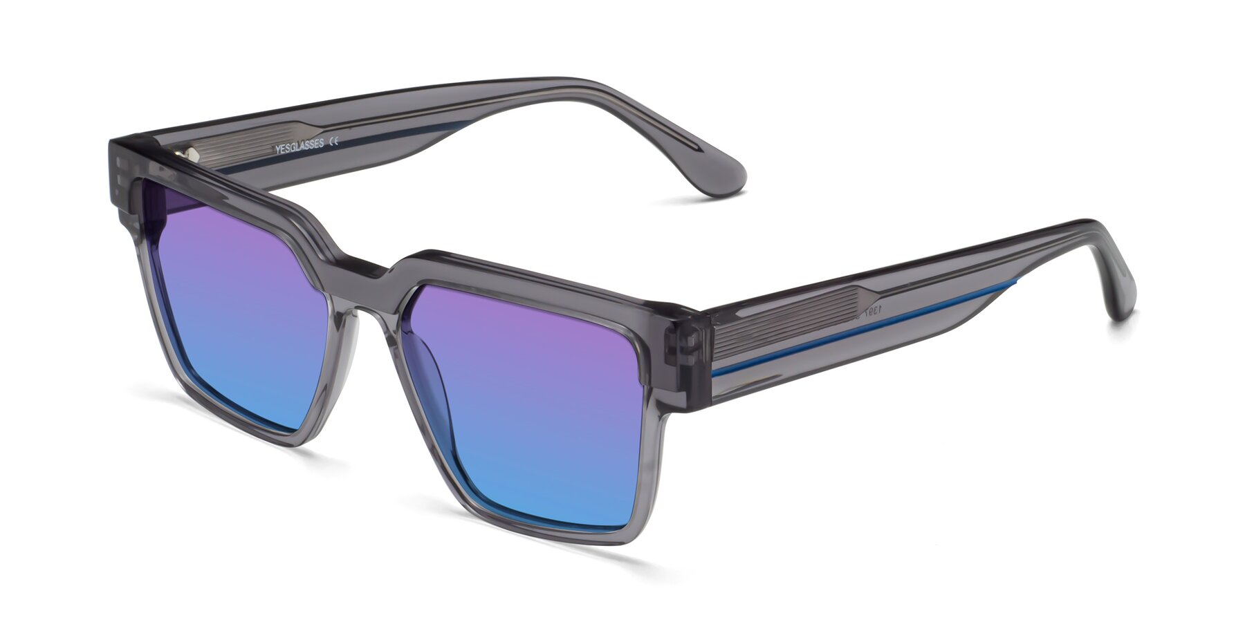 Angle of Rincon in Gray with Purple / Blue Gradient Lenses