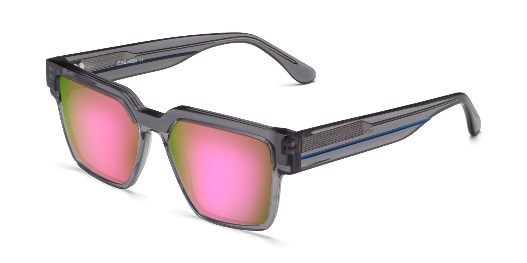 Angle of Rincon in Gray with Pink Mirrored Lenses