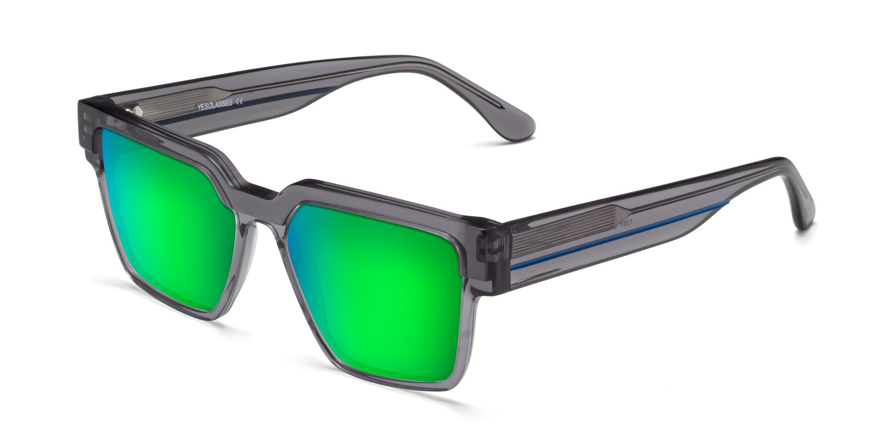 Angle of Rincon in Gray with Green Mirrored Lenses