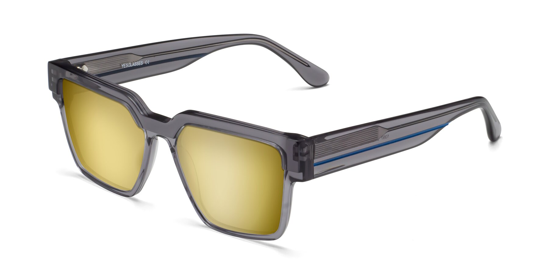 Angle of Rincon in Gray with Gold Mirrored Lenses
