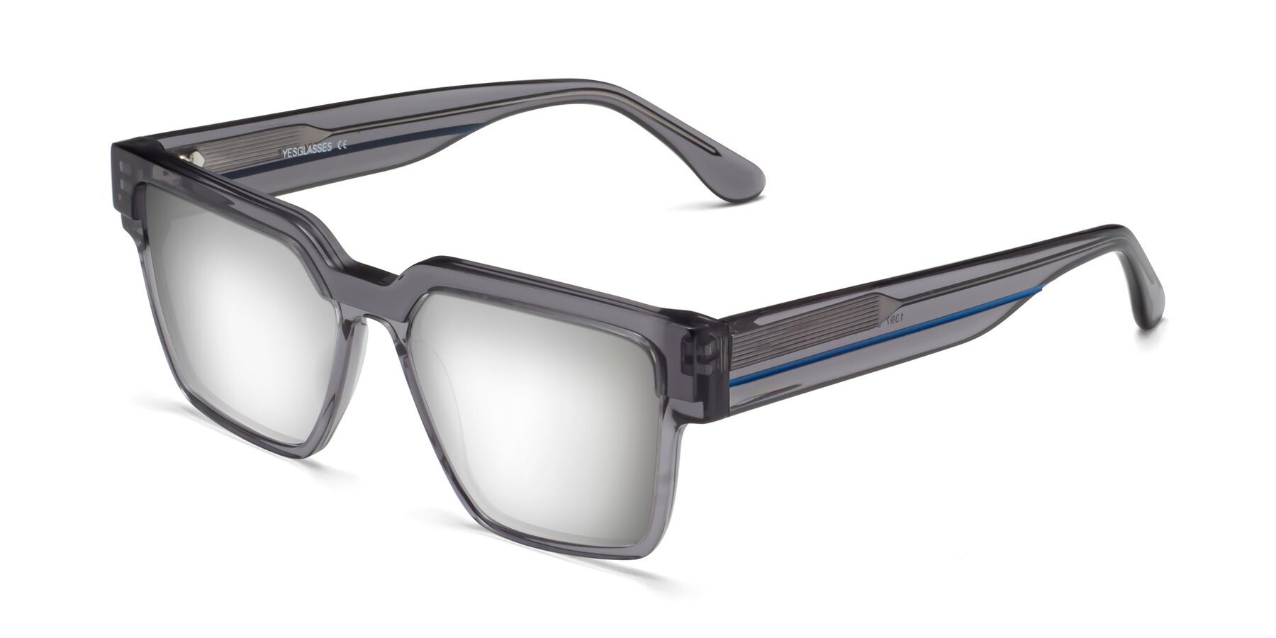 Angle of Rincon in Gray with Silver Mirrored Lenses