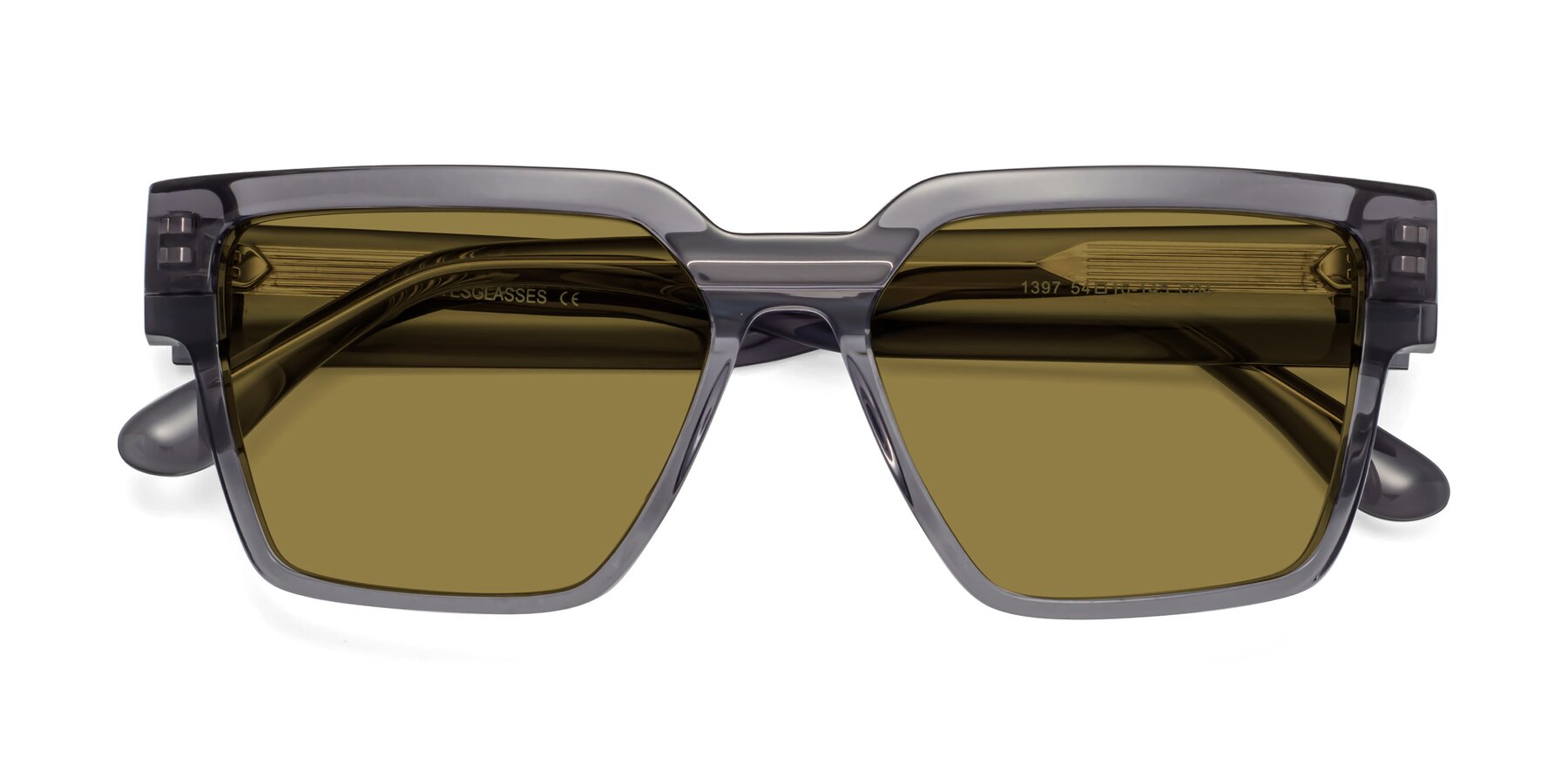 Folded Front of Rincon in Gray with Brown Polarized Lenses
