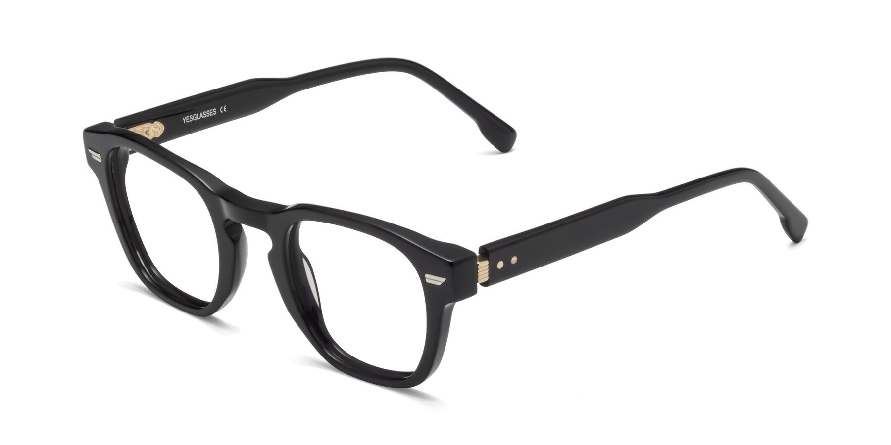 Angle of Costa in Black with Clear Reading Eyeglass Lenses