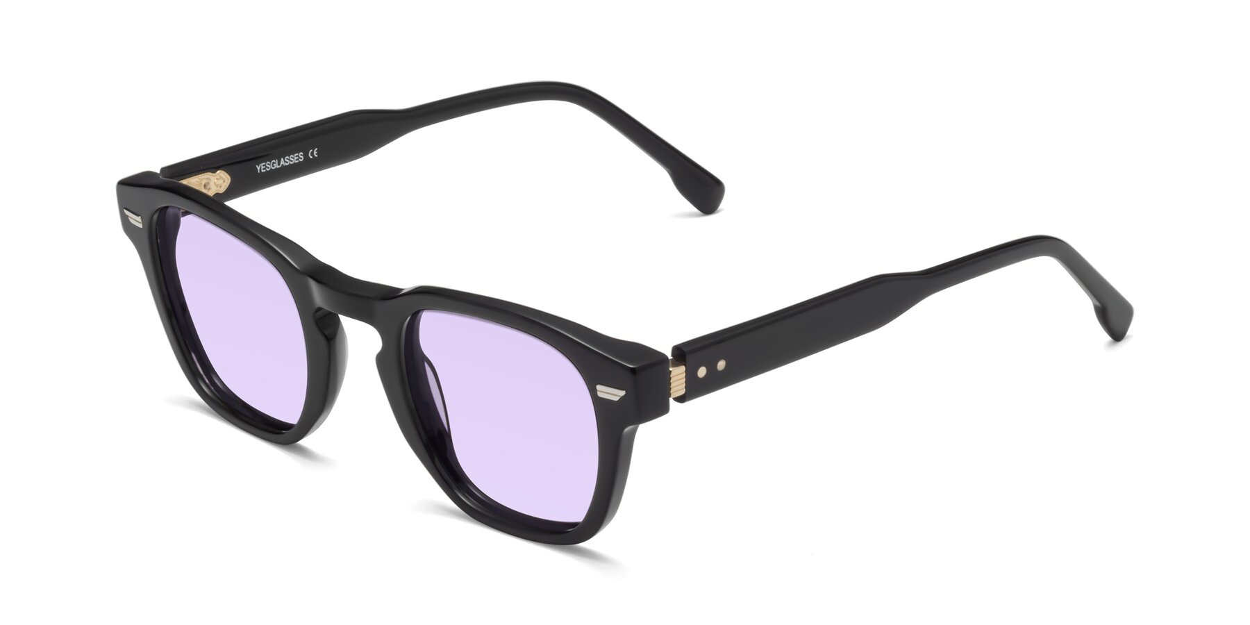 Angle of 1421 in Black with Light Purple Tinted Lenses
