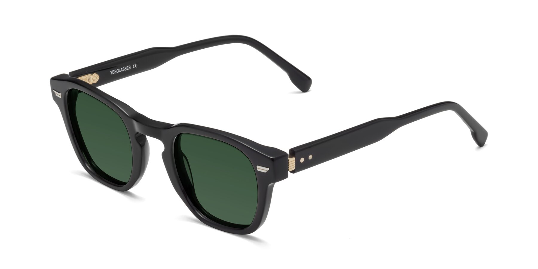 Angle of 1421 in Black with Green Tinted Lenses