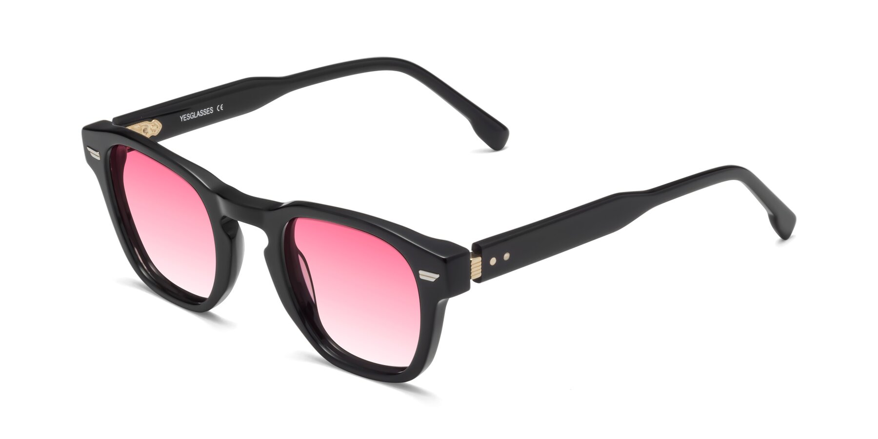 Angle of 1421 in Black with Pink Gradient Lenses