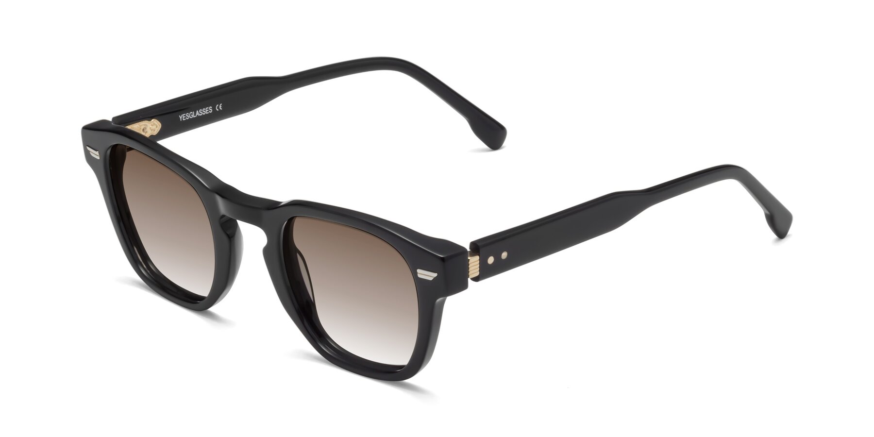 Angle of 1421 in Black with Brown Gradient Lenses