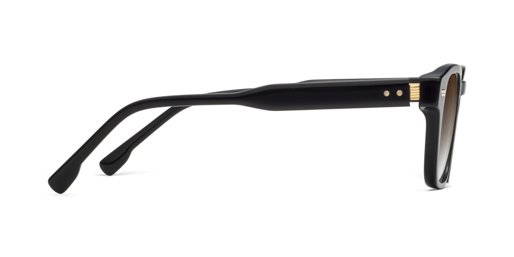 Side of 1421 in Black with Brown Gradient Lenses