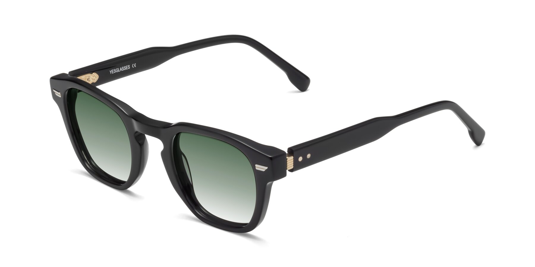 Angle of 1421 in Black with Green Gradient Lenses