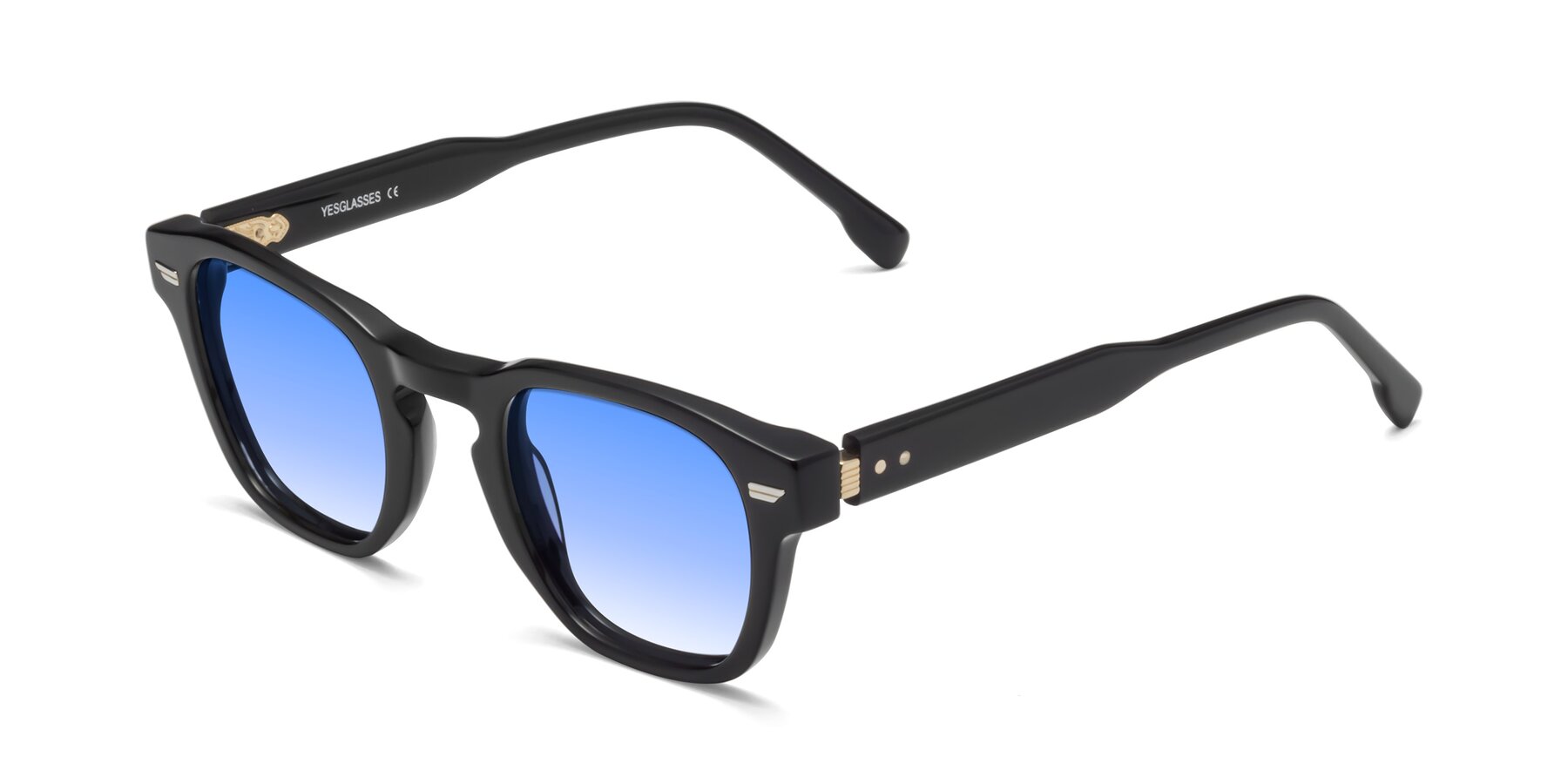 Angle of 1421 in Black with Blue Gradient Lenses