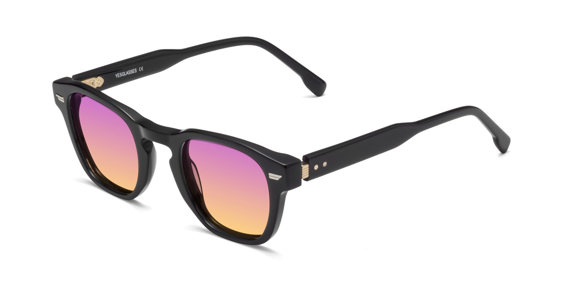 Angle of Costa in Black with Purple / Yellow Gradient Lenses