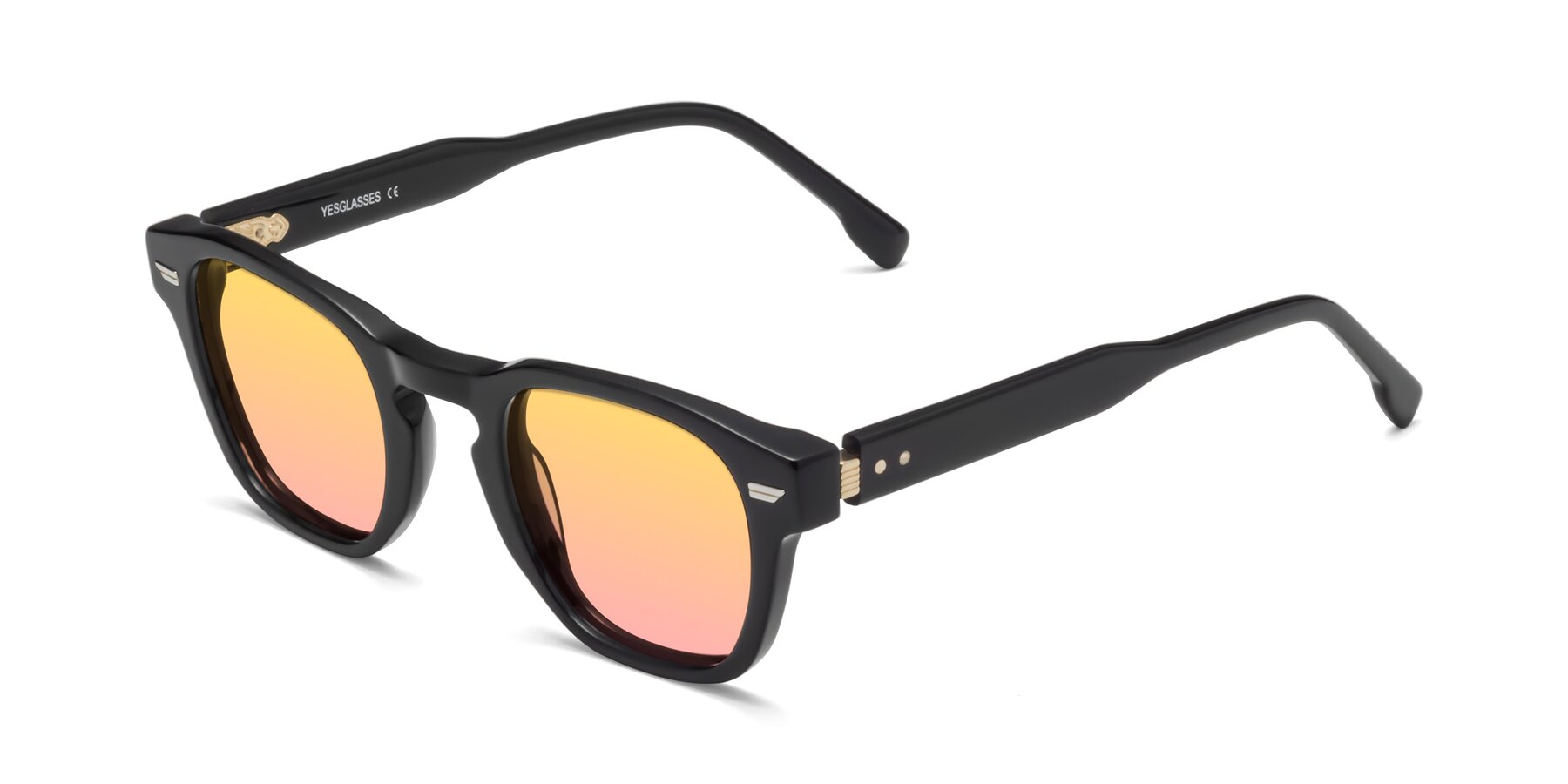 Angle of 1421 in Black with Yellow / Pink Gradient Lenses
