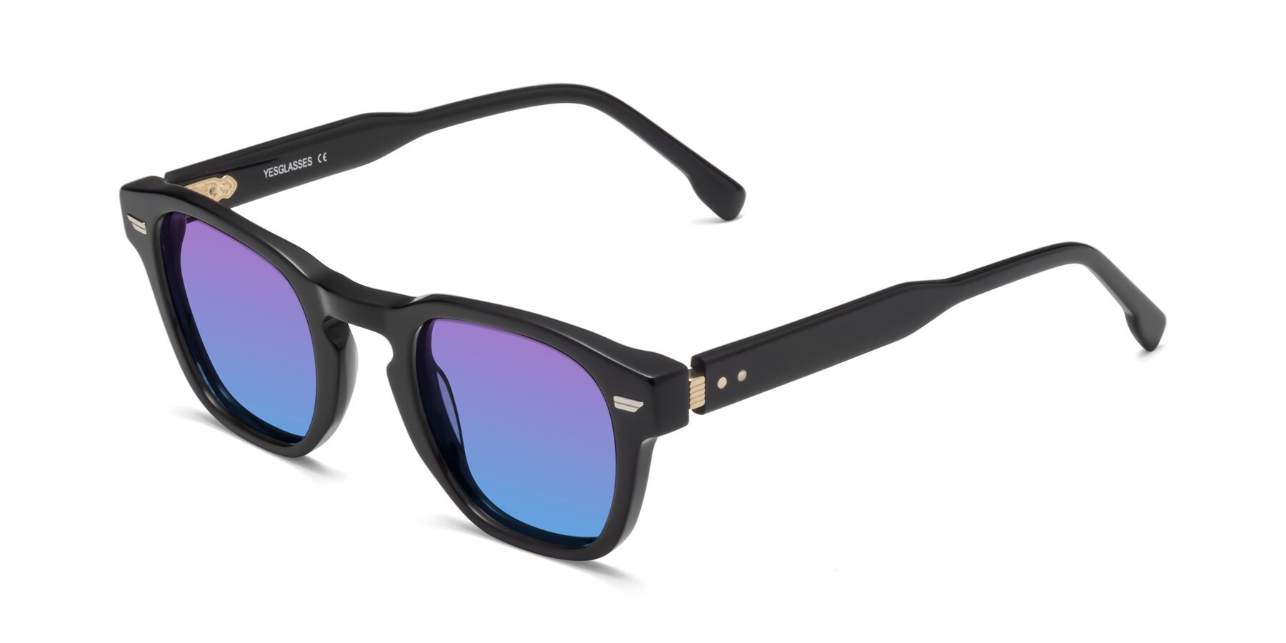 Angle of Costa in Black with Purple / Blue Gradient Lenses
