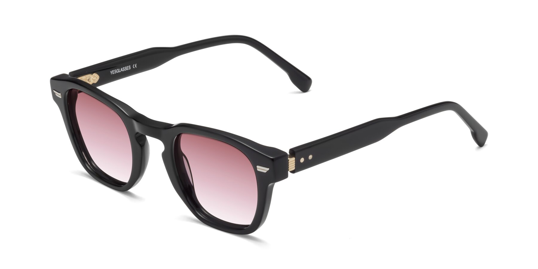 Angle of 1421 in Black with Garnet Gradient Lenses