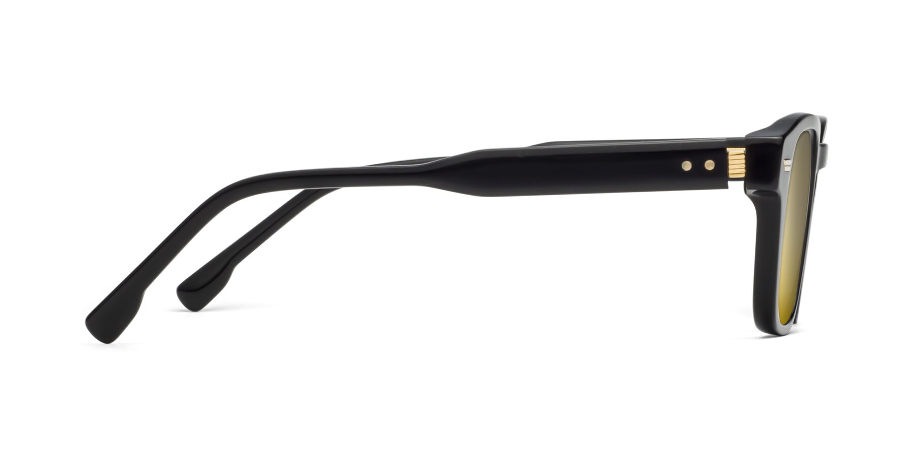 Side of 1421 in Black with Gold Mirrored Lenses