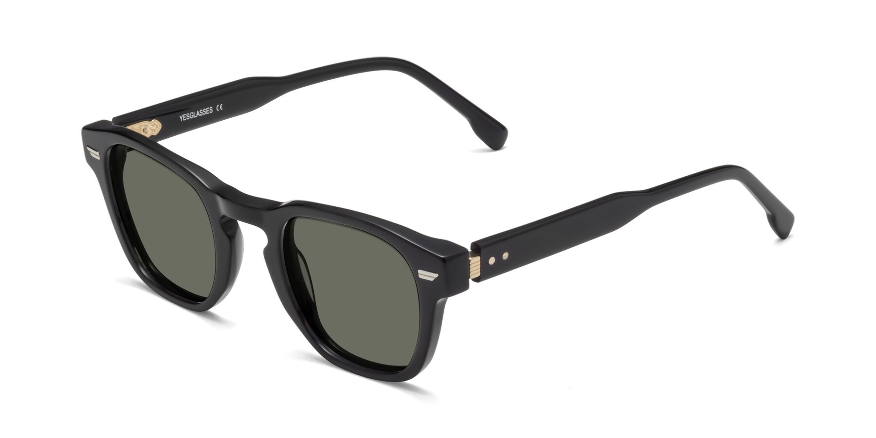 Angle of 1421 in Black with Gray Polarized Lenses