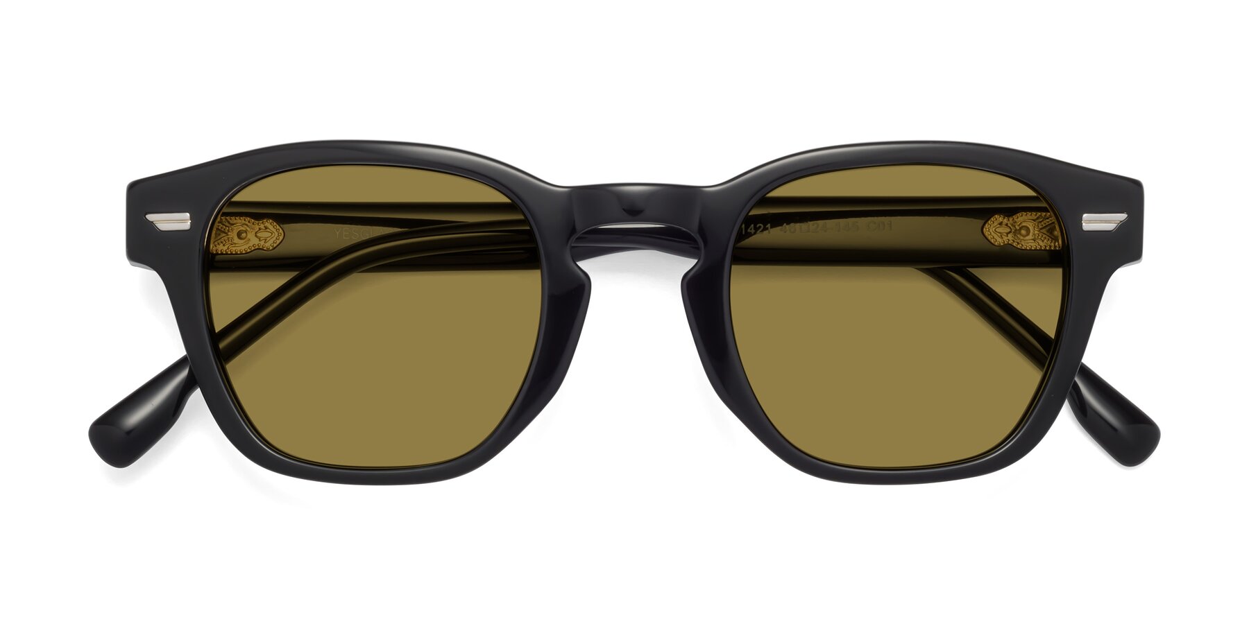 Folded Front of 1421 in Black with Brown Polarized Lenses