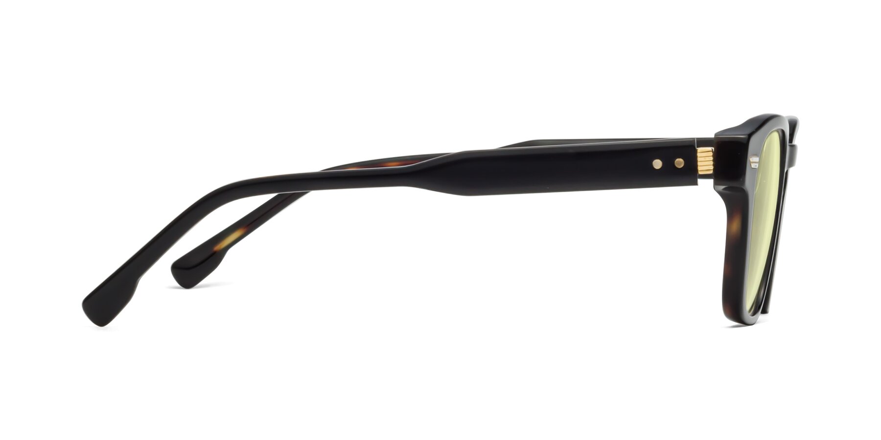 Side of 1421 in Black-Tortoise with Light Yellow Tinted Lenses