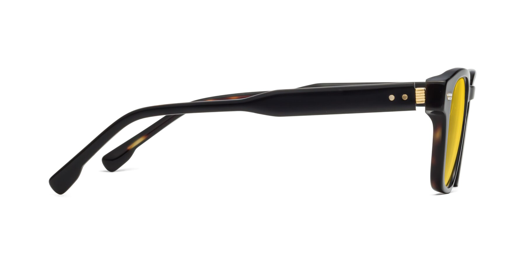 Side of 1421 in Black-Tortoise with Yellow Tinted Lenses