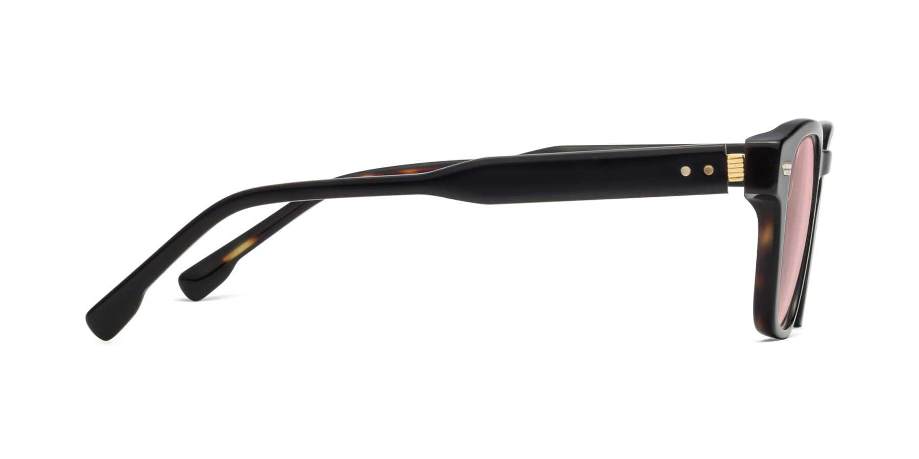 Side of 1421 in Black-Tortoise with Light Garnet Tinted Lenses