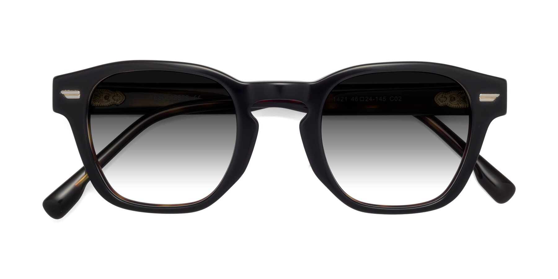 Folded Front of Costa in Black-Tortoise with Gray Gradient Lenses
