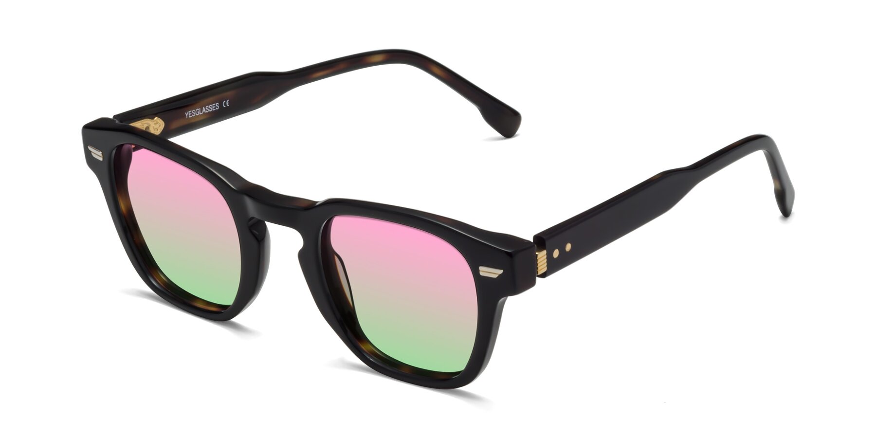 Angle of Costa in Black-Tortoise with Pink / Green Gradient Lenses