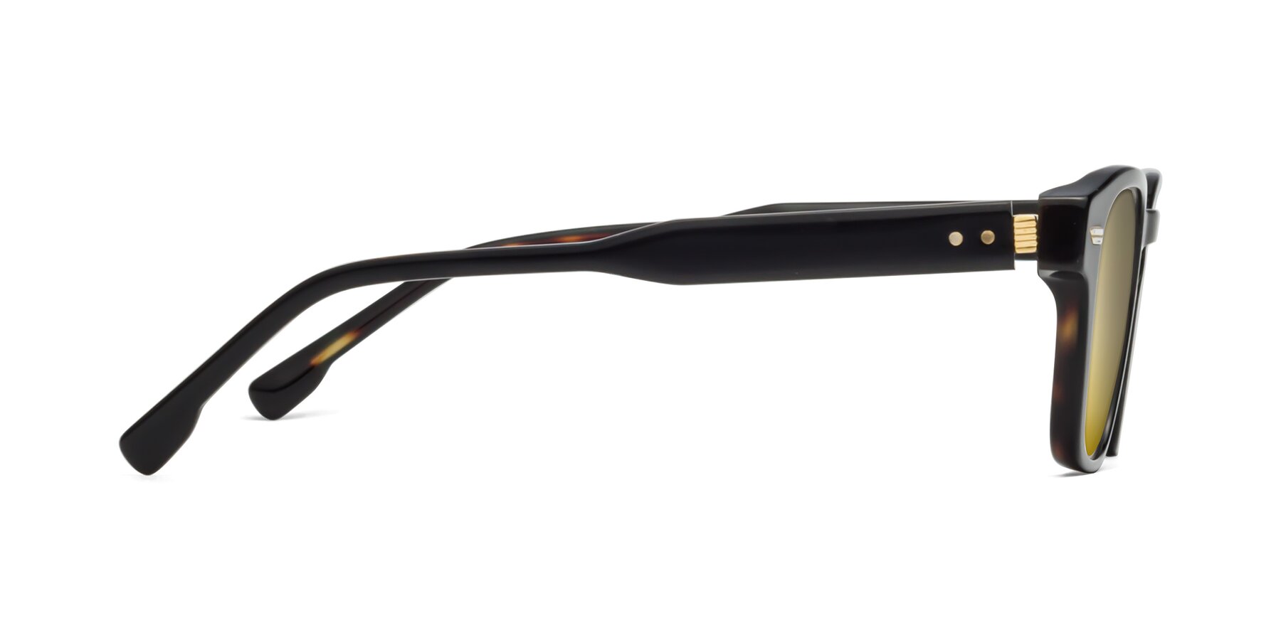 Side of 1421 in Black-Tortoise with Gold Mirrored Lenses