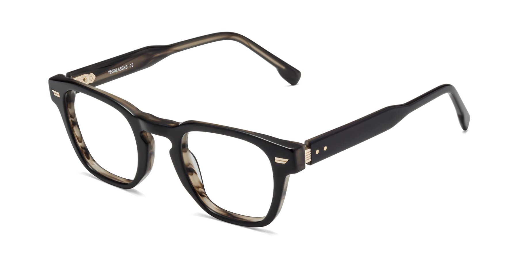 Angle of Costa in Black-Stripe Brown with Clear Blue Light Blocking Lenses