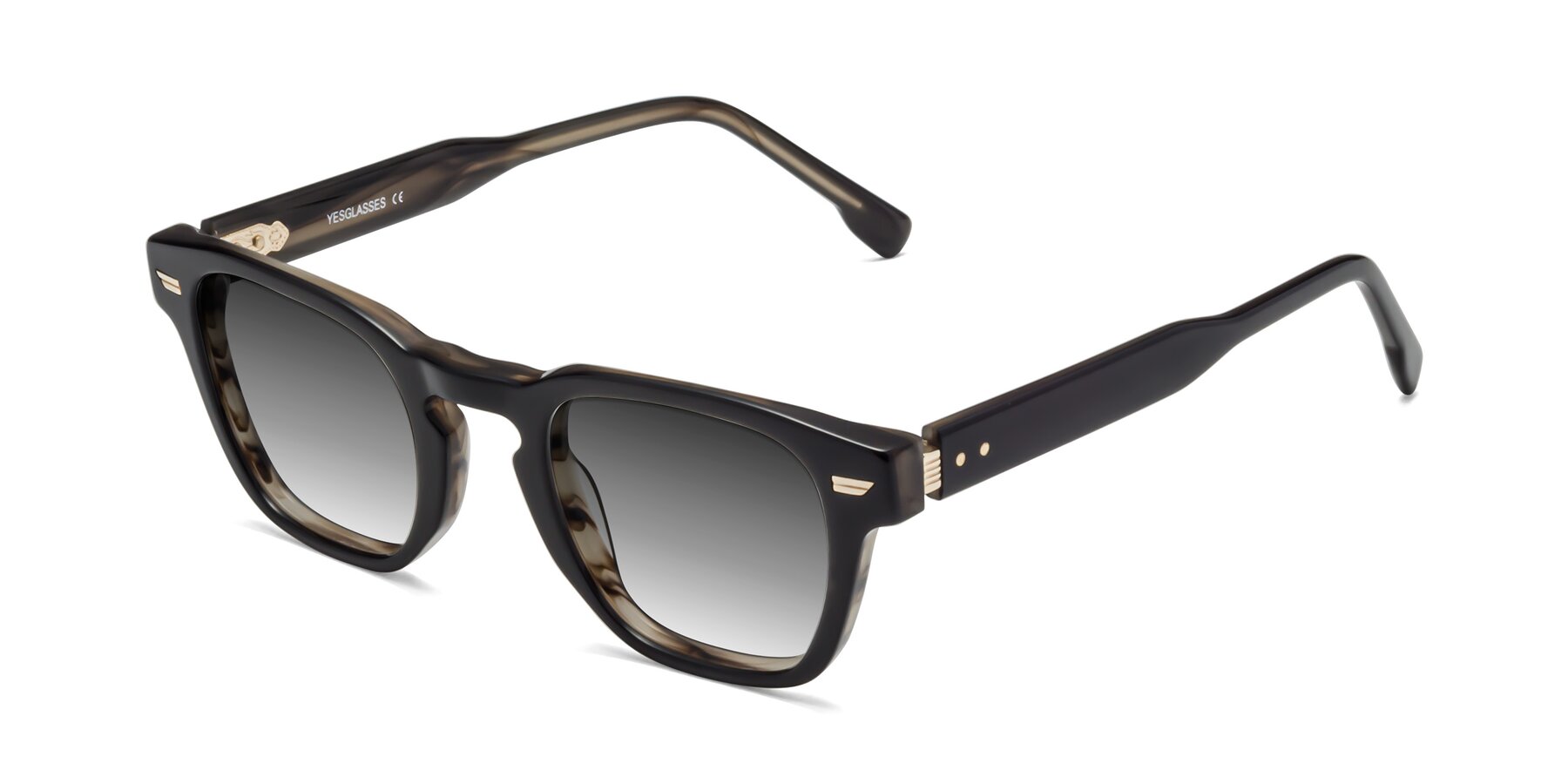 Angle of 1421 in Black-Stripe Brown with Gray Gradient Lenses