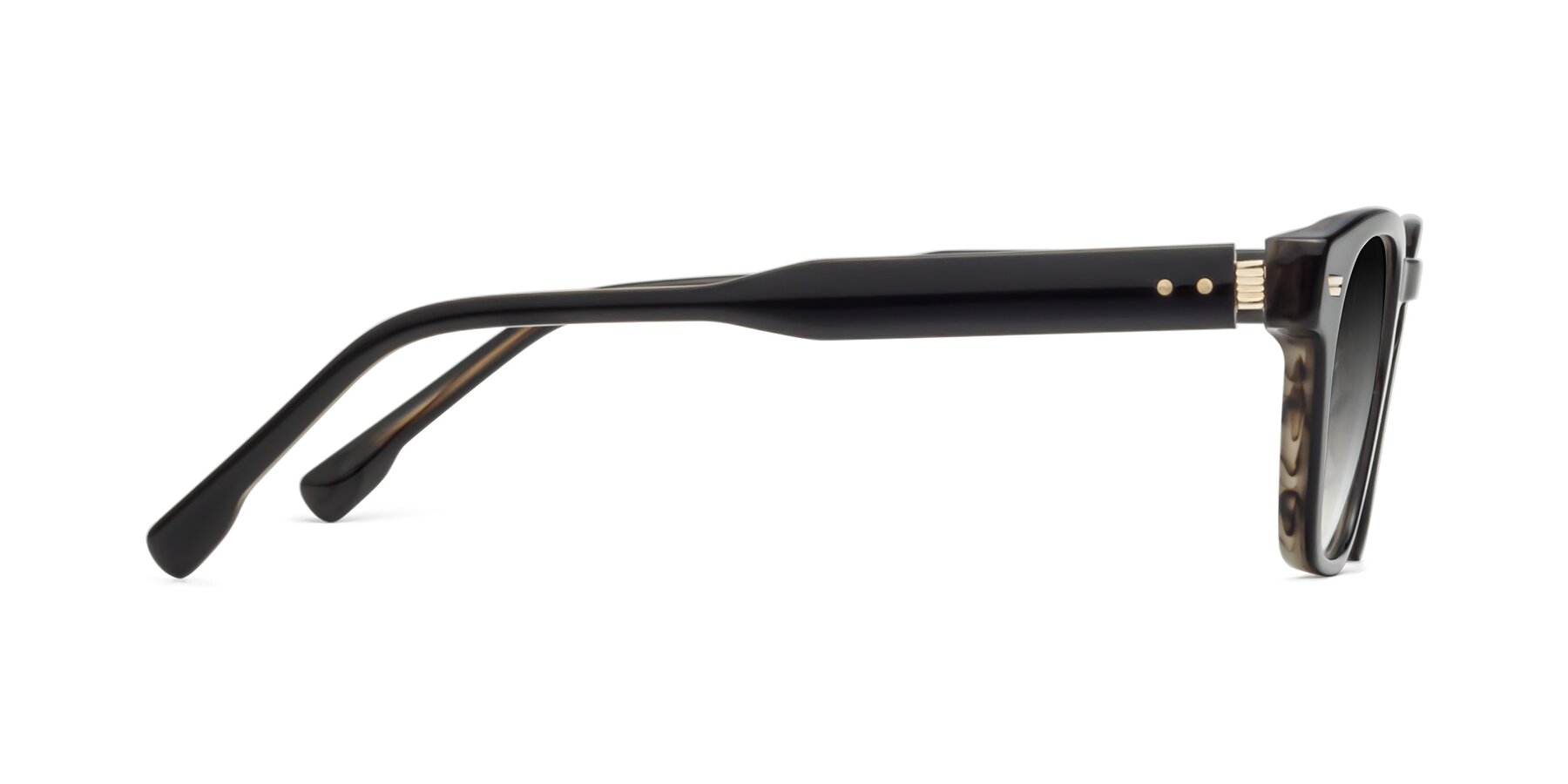 Side of 1421 in Black-Stripe Brown with Gray Gradient Lenses
