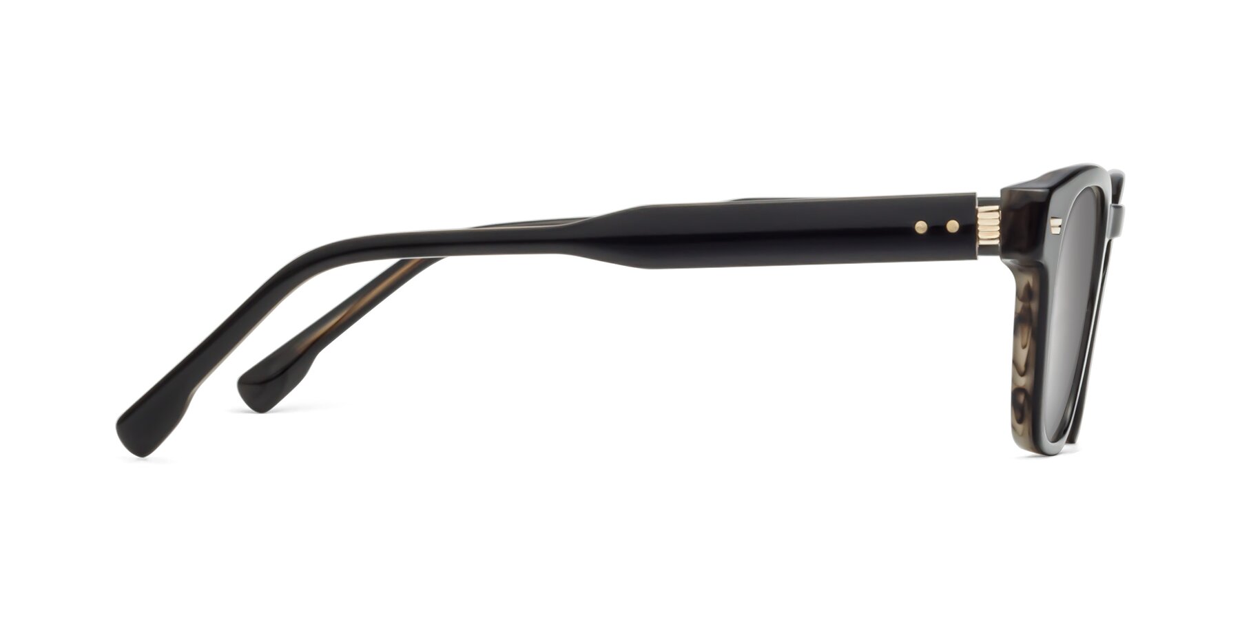 Side of 1421 in Black-Stripe Brown with Silver Mirrored Lenses