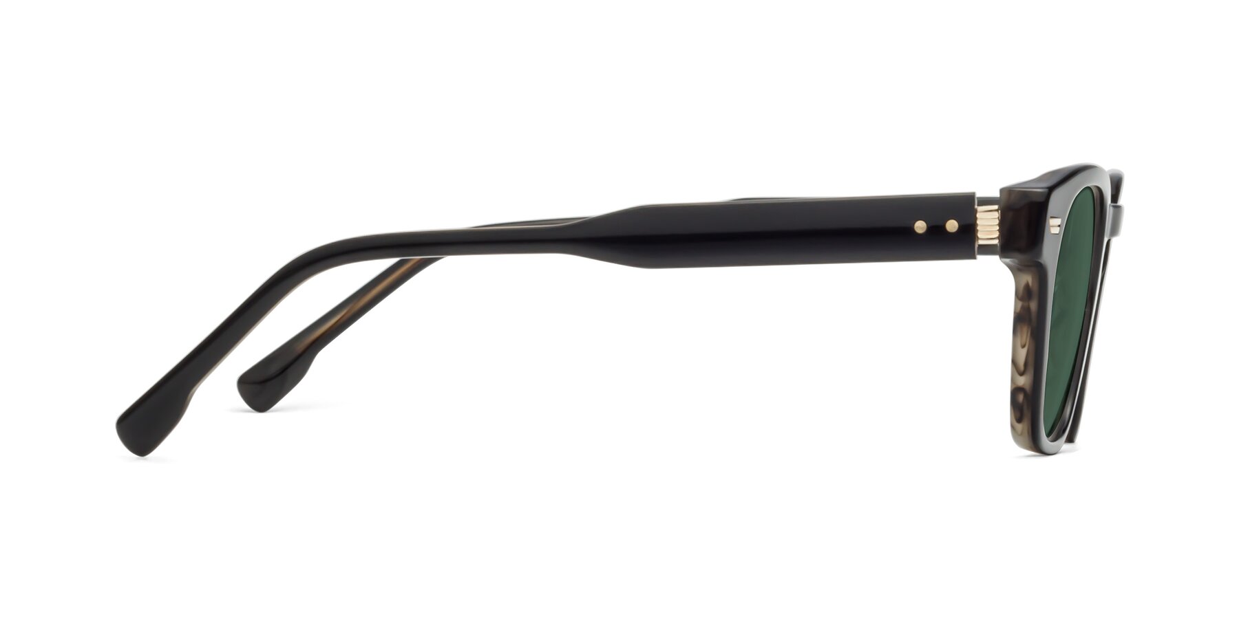Side of 1421 in Black-Stripe Brown with Green Polarized Lenses