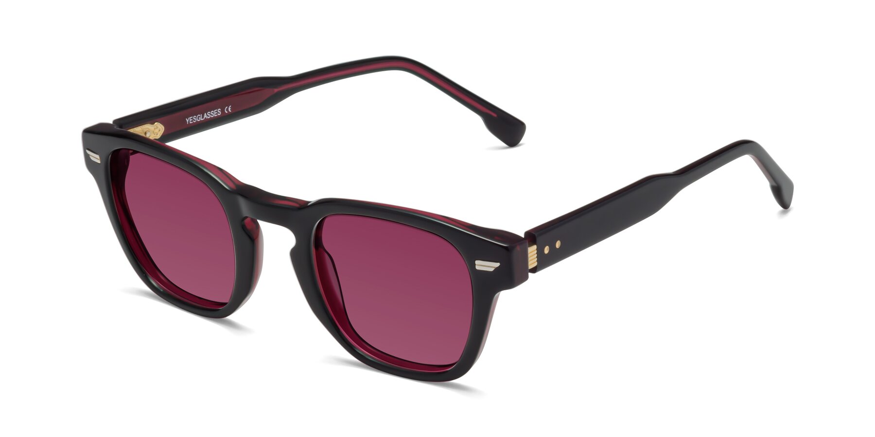 Angle of 1421 in Black-Wine with Wine Tinted Lenses