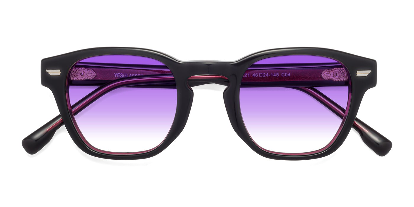 1421 - Black / Wine Gradient Sunglasses