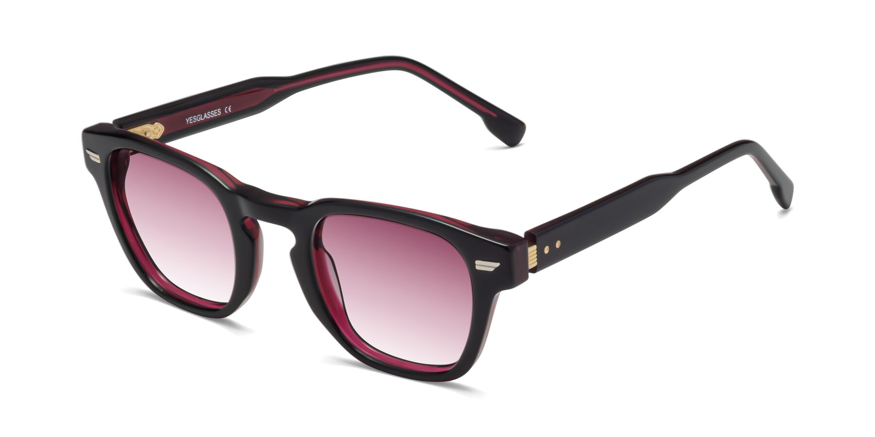 Angle of 1421 in Black-Wine with Wine Gradient Lenses