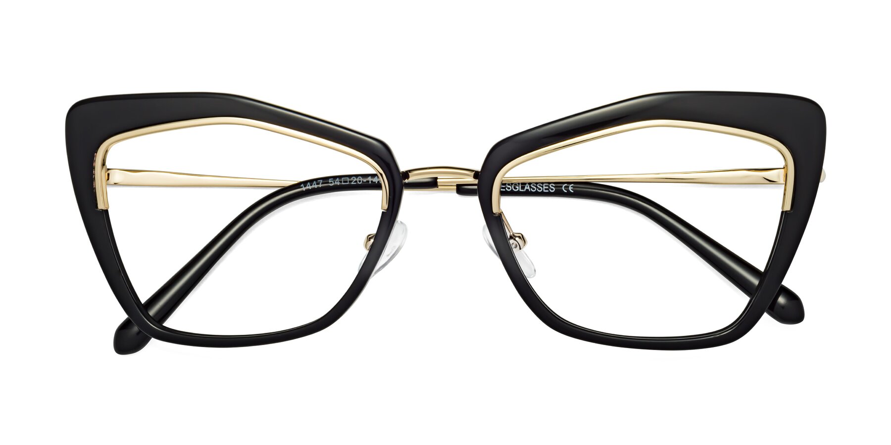 Folded Front of Lasso in Black with Clear Eyeglass Lenses