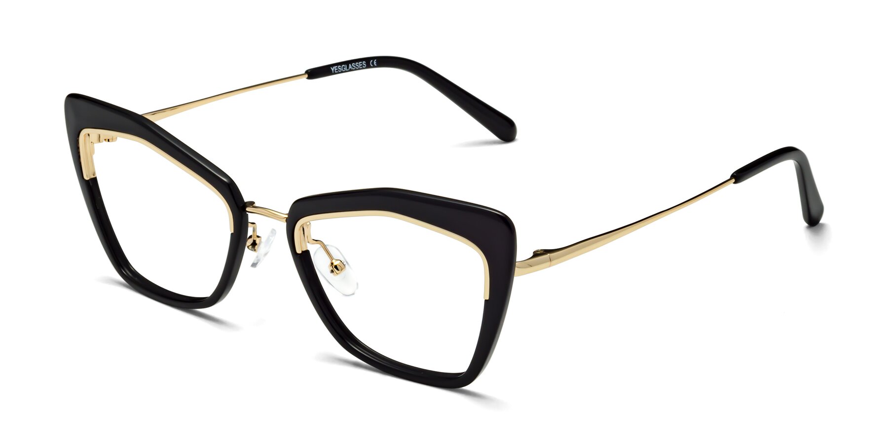 Angle of Lasso in Black with Clear Eyeglass Lenses