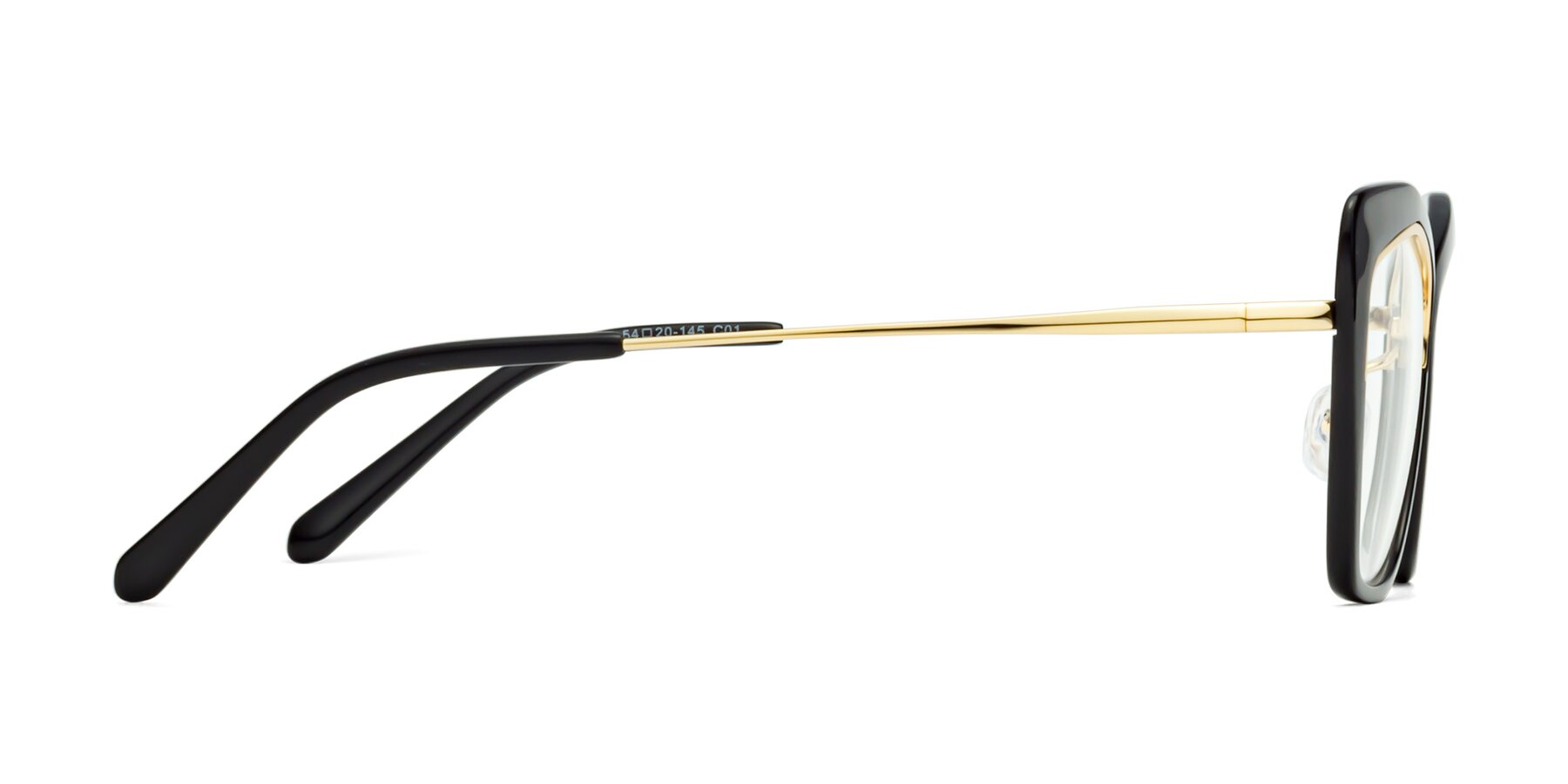 Side of Lasso in Black with Clear Reading Eyeglass Lenses
