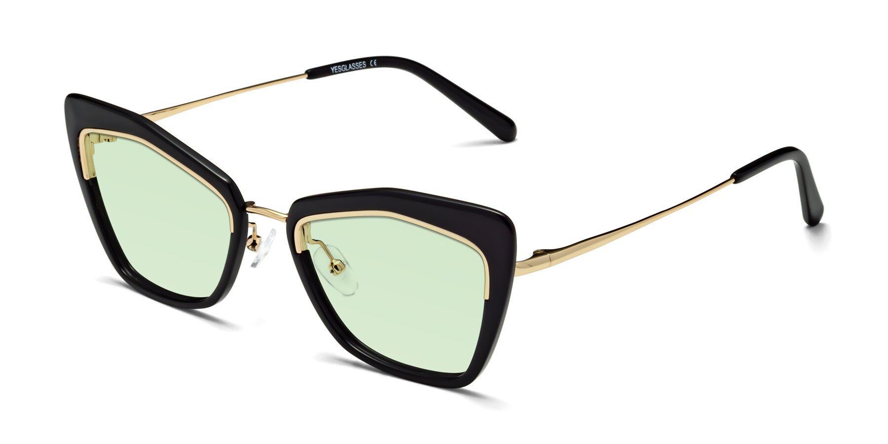 Angle of Lasso in Black with Light Green Tinted Lenses