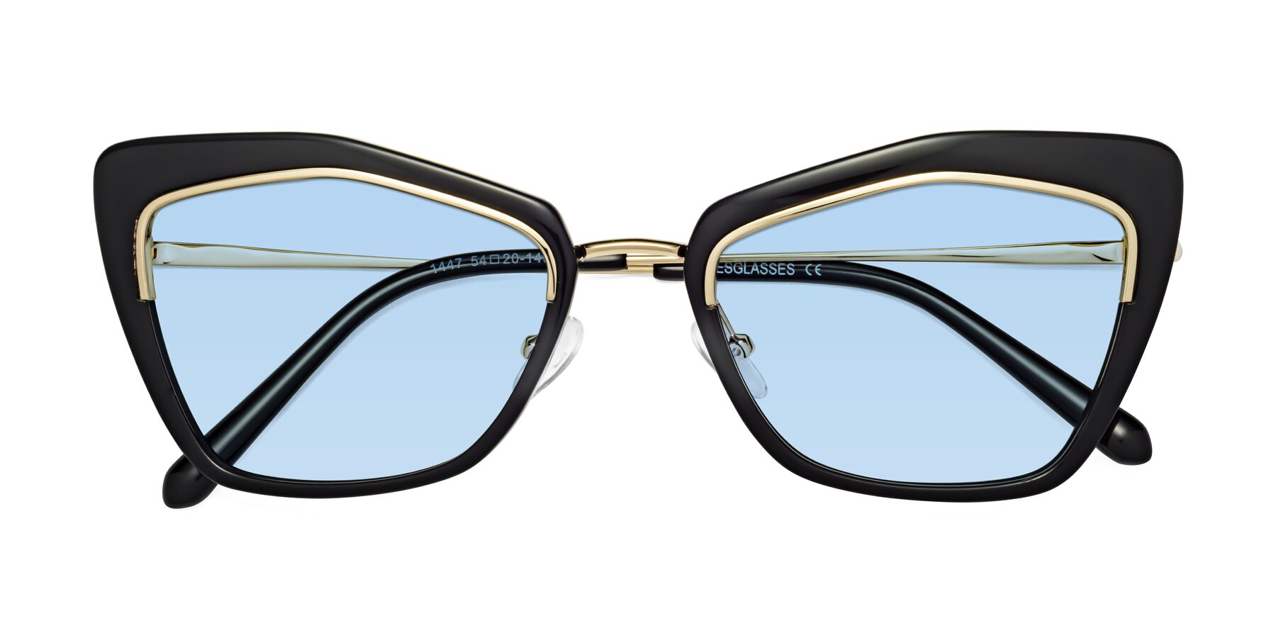 Folded Front of Lasso in Black with Light Blue Tinted Lenses